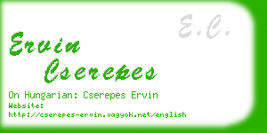 ervin cserepes business card